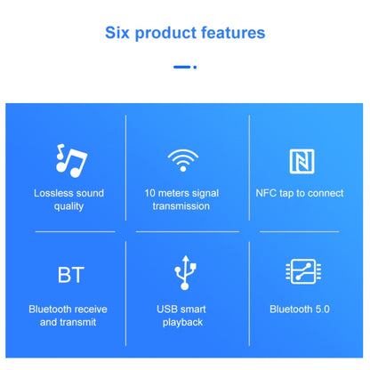NFC BT19 Bluetooth 5.0 Receiver Transmitter Headset Car Audio Player - Audio Receiver Transmitter by PMC Jewellery | Online Shopping South Africa | PMC Jewellery