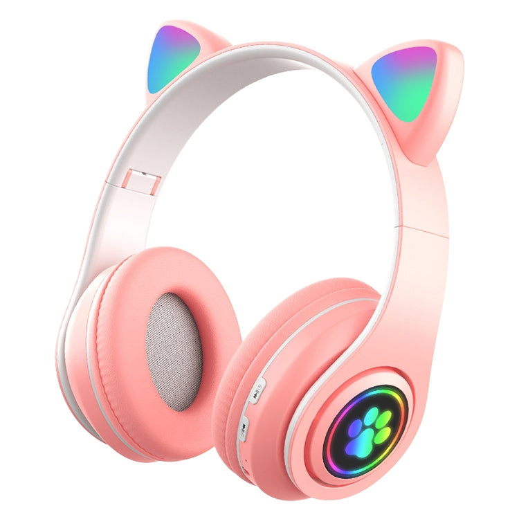 B39 Cat Ear Design LED Gradient Light Wireless Bluetooth Headset(Pink) - Multimedia Headset by PMC TechLife | Online Shopping South Africa | PMC TechLife