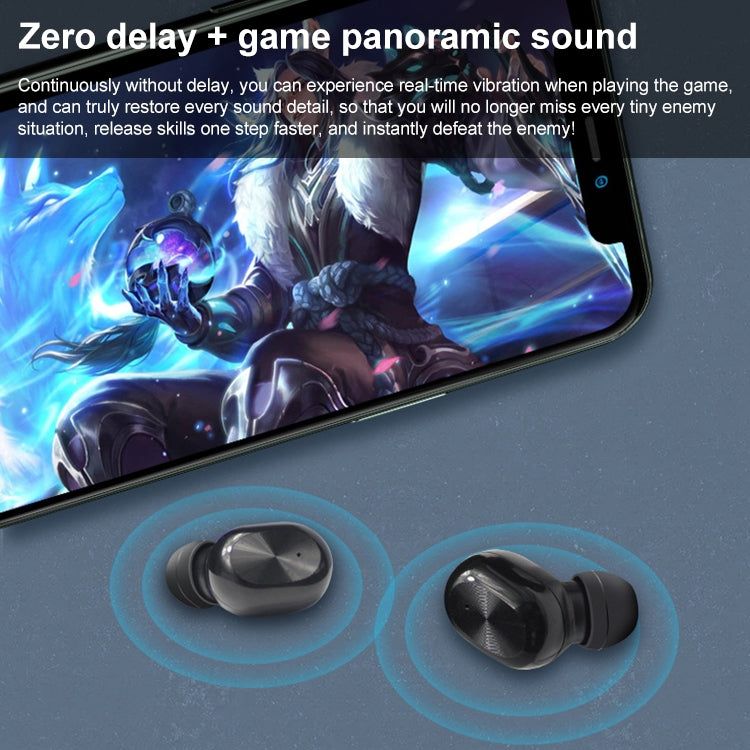 ETE-15 Waterproof Bluetooth 5.0 Binaural Touch Control TWS Wireless Earphones (Black) - TWS Earphone by PMC TechLife | Online Shopping South Africa | PMC TechLife