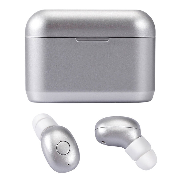 DT-4 IPX Waterproof Bluetooth 5.0 Wireless Bluetooth Earphone with 350mAh Magnetic Charging Box, Support for Calling(Silver) - Bluetooth Earphone by PMC TechLife | Online Shopping South Africa | PMC TechLife