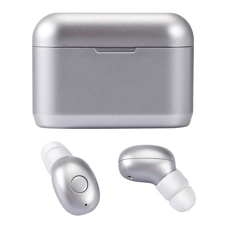 DT-4 IPX Waterproof Bluetooth 5.0 Wireless Bluetooth Earphone with 350mAh Magnetic Charging Box, Support for Calling(Silver) - Bluetooth Earphone by PMC TechLife | Online Shopping South Africa | PMC TechLife