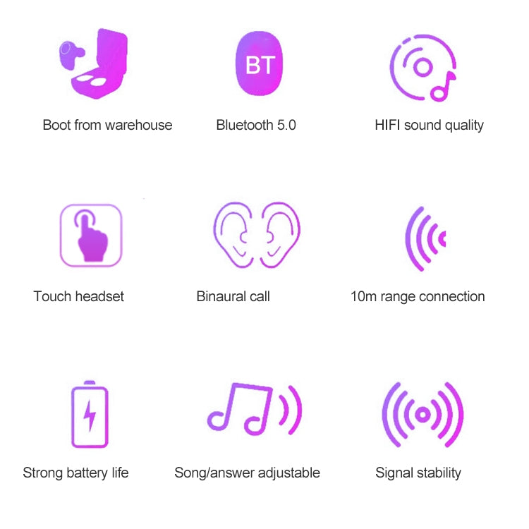 DT-13 Wireless Two Ear Bluetooth Headset Supports Touch & Smart Magnetic Charging(Black) - Bluetooth Earphone by PMC TechLife | Online Shopping South Africa | PMC TechLife