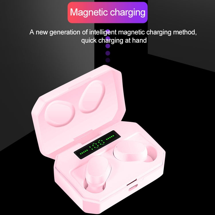 DT-14 Wireless Two Ear Bluetooth Headset Supports Touch & Smart Magnetic Charging & Power On Automatic Pairing(Pink) - Bluetooth Earphone by PMC Jewellery | Online Shopping South Africa | PMC Jewellery