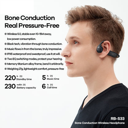 REMAX RB-S33 Bone Conduction Wireless 5.0 Sports Earphone(Black) - Neck-mounted Earphone by REMAX | Online Shopping South Africa | PMC Jewellery