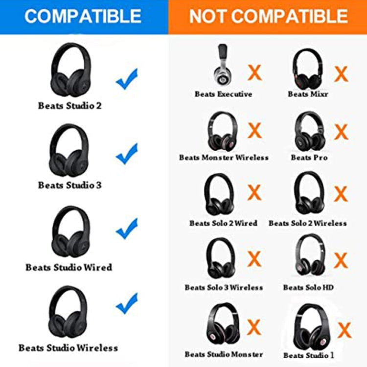 1 Pair Soft Sponge Earmuff Headphone Jacket for Beats Studio 2.0(Grey) - Earmuff & Pad by PMC TechLife | Online Shopping South Africa | PMC TechLife