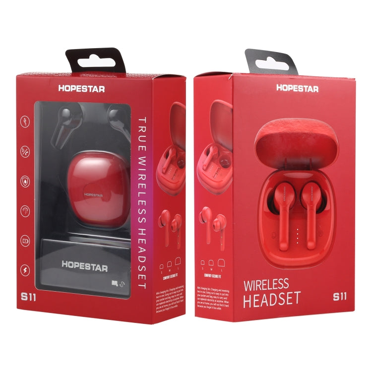 HOPESTAR S11 Bluetooth 5.0 True Wireless Bluetooth Earphone (Red) - TWS Earphone by HOPESTAR | Online Shopping South Africa | PMC Jewellery