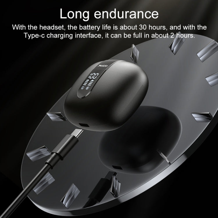 Yesido TWS22 Bluetooth 5.3 LED Digital Display TWS Wireless Bluetooth Earphone (Black) - TWS Earphone by Yesido | Online Shopping South Africa | PMC TechLife | Buy Now Pay Later Mobicred