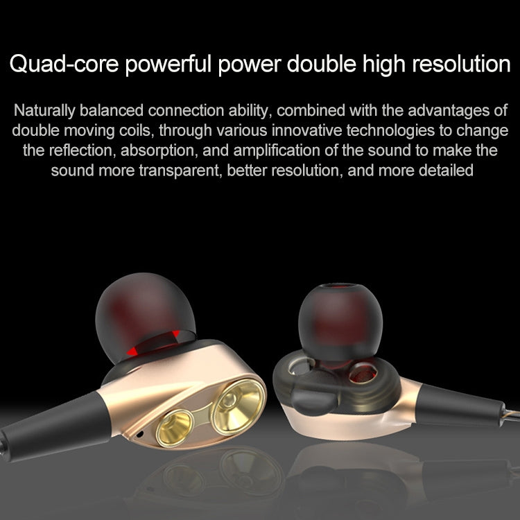 D12 1.2m Wired In Ear 3.5mm Interface Stereo Wire-Controlled HIFI Earphones Dual-motion Loop Running Game Music Headset With Packaging(Black) - free shipping - PMC TechLife - Order now!
