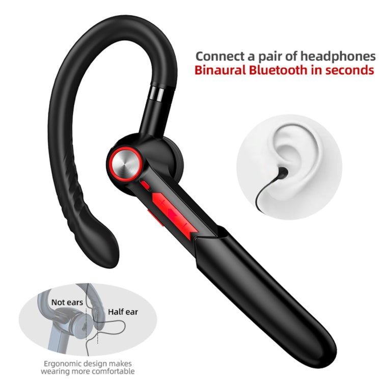 ME-100 TWS Business Rotating Universal True Stereo 5.0 Version Hanging Ear In-Ear Bluetooth Headset(Black Blue) - Bluetooth Earphone by PMC TechLife | Online Shopping South Africa | PMC TechLife