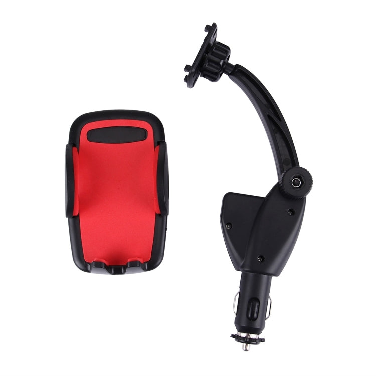 HC006 2 in 1 Car Charger & 360 Rotation Holder, For iPhone, Galaxy, Huawei, Xiaomi, LG, HTC and other Smartphones of width 47-92mm Smartphone(Red) - Car Holders by PMC Jewellery | Online Shopping South Africa | PMC Jewellery