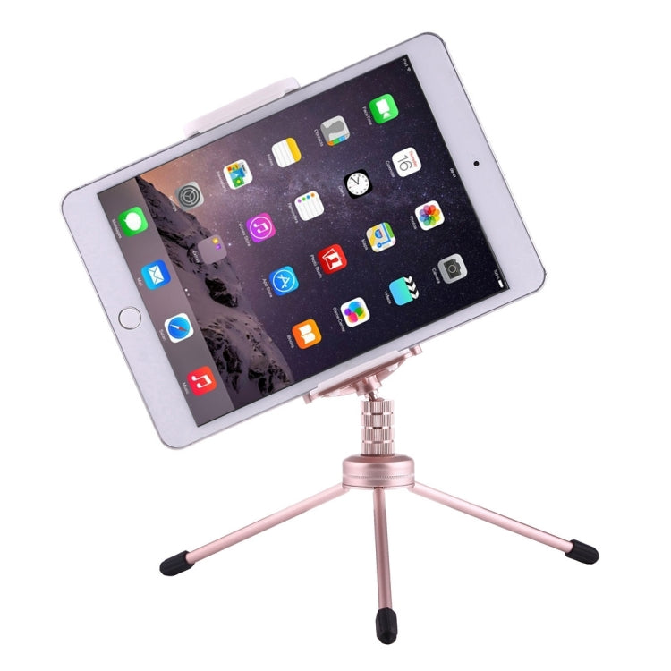 Multi-function Aluminum Alloy Tripod Mount Holder Stand , for iPad, iPhone, Samsung, Lenovo, Sony and other Smartphones & Tablets & Digital Cameras(Rose Gold) - Desktop Holder by PMC Jewellery | Online Shopping South Africa | PMC Jewellery