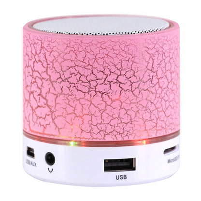 A9 Mini Portable Glare Crack Bluetooth Stereo Speaker with LED Light, Built-in MIC, Support Hands-free Calls & TF Card(Pink) - Mini Speaker by PMC Jewellery | Online Shopping South Africa | PMC Jewellery