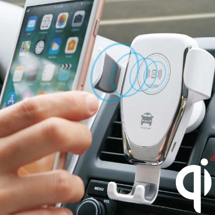C6 Gravity Induction Car Qi Wireless Charger Fast Charging Air Vent Phone Holder(White) - Car Holders by PMC TechLife | Online Shopping South Africa | PMC TechLife