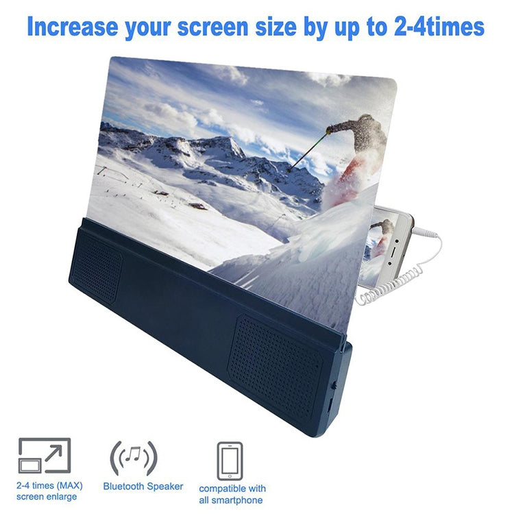 F5 12 inch Universal Mobile Phone Screen Amplifier HD Video Amplifier with Stand & Speaker, Charging Version - Screen Magnifier by PMC TechLife | Online Shopping South Africa | PMC TechLife