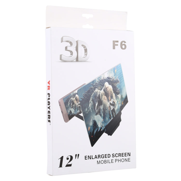F6 12 inch Universal Foldable 3D Mobile Phone Screen Magnifier with Lazy Stand (White) - Screen Magnifier by PMC TechLife | Online Shopping South Africa | PMC TechLife