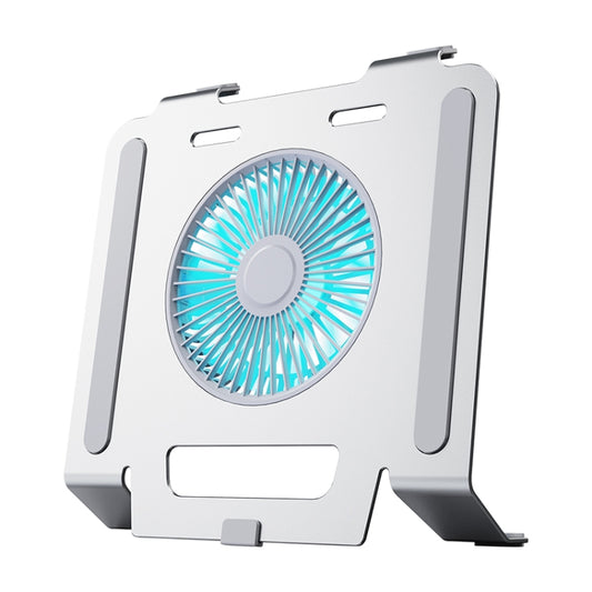 R-JUST HZ25 3.5W Aluminum Alloy Large Turbo Desktop Fan Cooling Laptop Stand(Silver) - MacBook Holder by R-JUST | Online Shopping South Africa | PMC Jewellery