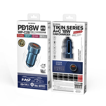 WK WP-C28 18W Titanium PD+QC3.0 Dual USB Car Charger (Blue) - Car Charger by WK | Online Shopping South Africa | PMC Jewellery