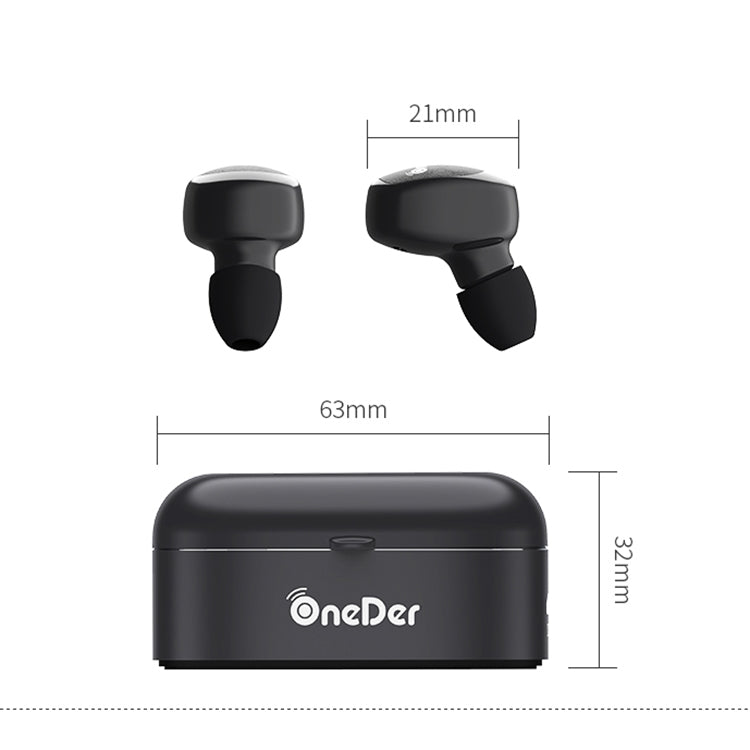 Oneder W11 True TWS Wireless Bluetooth Earphones Earbuds Stereo Headset(Black) - free shipping - PMC TechLife - Order now!