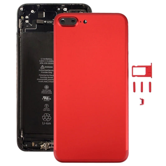 6 in 1 for iPhone 7 Plus (Back Cover (With Camera Lens)  + Card Tray + Volume Control Key + Power Button + Mute Switch Vibrator Key + Sign) Full Assembly Housing Cover(Red) - Back Cover by PMC Jewellery | Online Shopping South Africa | PMC Jewellery