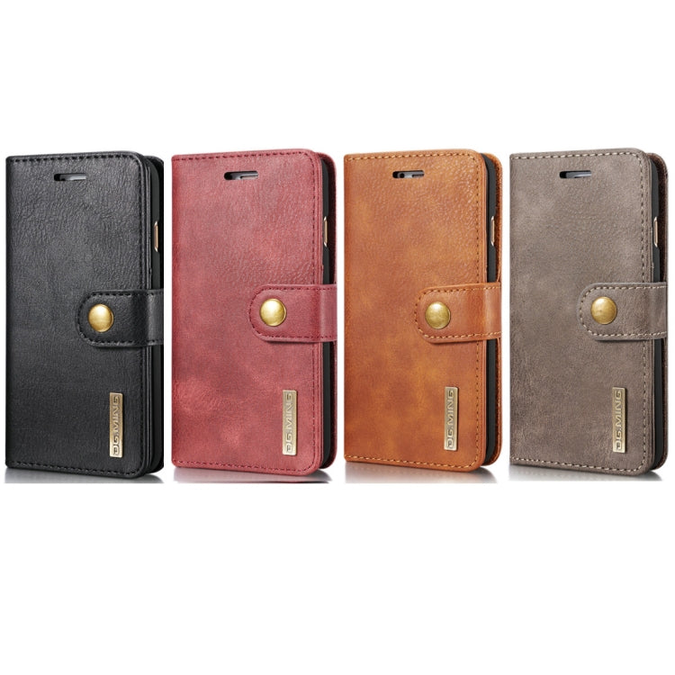 DG.MING For iPhone SE 2020 & 8 & 7  Crazy Horse Texture Horizontal Flip Detachable Magnetic Protective Case with Holder & Card Slots & Wallet(Brown) - More iPhone Cases by DG.MING | Online Shopping South Africa | PMC Jewellery | Buy Now Pay Later Mobicred