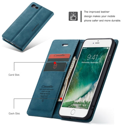 CaseMe-013 Multifunctional Retro Frosted Horizontal Flip Leather Case for iPhone 7 / 8, with Card Slot & Holder & Wallet(Blue) - More iPhone Cases by CaseMe | Online Shopping South Africa | PMC Jewellery | Buy Now Pay Later Mobicred