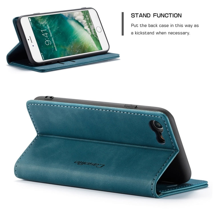 CaseMe-013 Multifunctional Retro Frosted Horizontal Flip Leather Case for iPhone 7 / 8, with Card Slot & Holder & Wallet(Blue) - More iPhone Cases by CaseMe | Online Shopping South Africa | PMC Jewellery | Buy Now Pay Later Mobicred