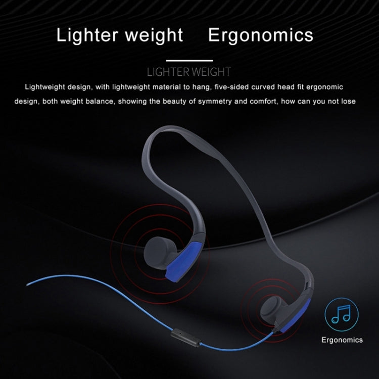 Rear Hanging Wire-Controlled Bone Conduction Outdoor Sports Headphone(Blue) - free shipping - PMC TechLife - Order now!