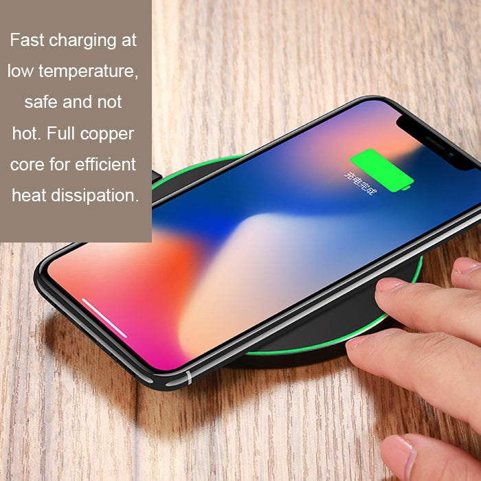 GY-68 Ultra-Thin Aluminum Alloy Wireless Fast Charging Qi Charger Pad(Black Red) - free shipping - PMC TechLife - Order now!