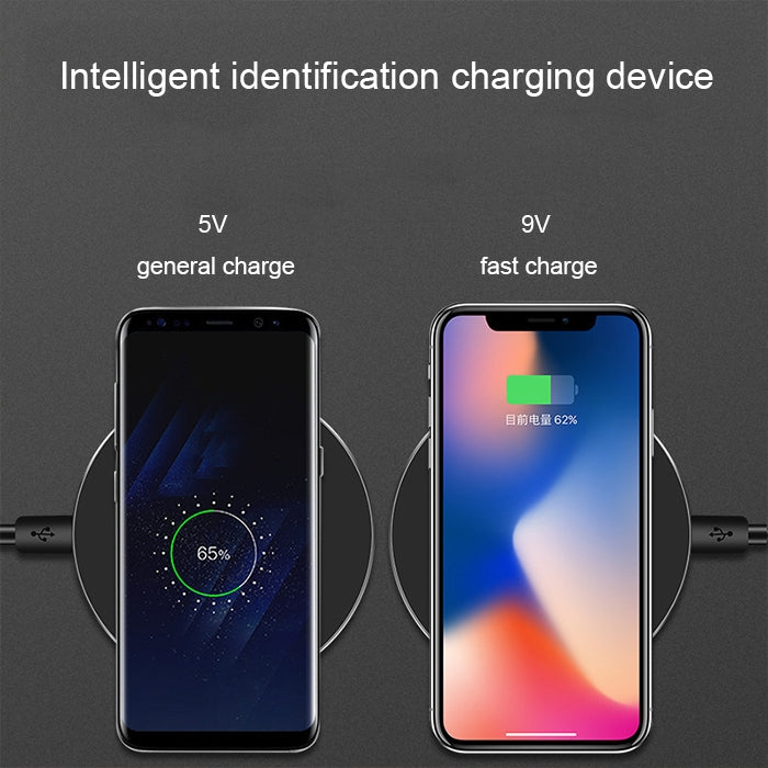 GY-68 Ultra-Thin Aluminum Alloy Wireless Fast Charging Qi Charger Pad(Black Red) - free shipping - PMC TechLife - Order now!