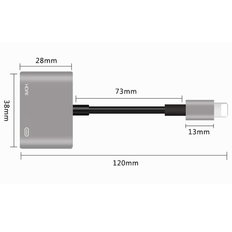 7565S 8 Pin to HDMI HDTV Projector Video Adapter Cable for iPad(Grey) - free shipping - PMC TechLife - Order now!