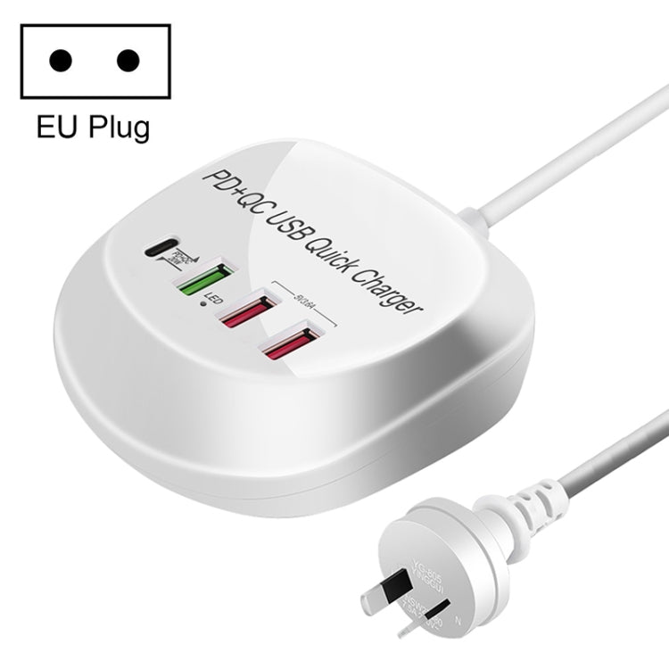 WLX-T3P 4 In 1 PD + QC Multi-function Smart Fast Charging USB Charger(EU Plug) - Multifunction Charger by PMC TechLife | Online Shopping South Africa | PMC TechLife