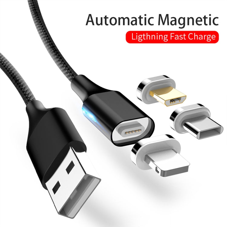 M11 3 in 1 3A USB to 8 Pin + Micro USB + USB-C / Type-C Nylon Braided Magnetic Data Cable, Cable Length: 2m (Red) - Charging Cable & Head by PMC TechLife | Online Shopping South Africa | PMC TechLife