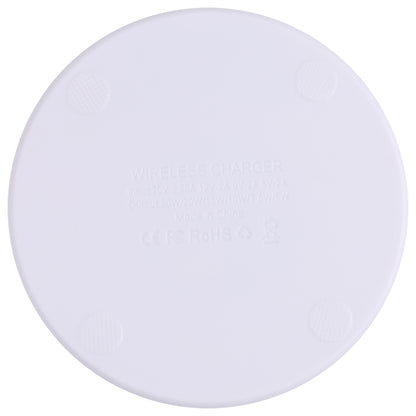 10W QI Plaid Pattern Round Plastic Wireless Charger (White) - Wireless Charger by PMC Jewellery | Online Shopping South Africa | PMC Jewellery