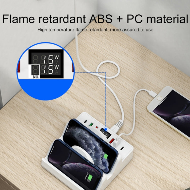 F6 Multifunctional Dual Wireless Charger with Phone Holder & Current Display, AU Plug - Wireless Charger by PMC TechLife | Online Shopping South Africa | PMC TechLife