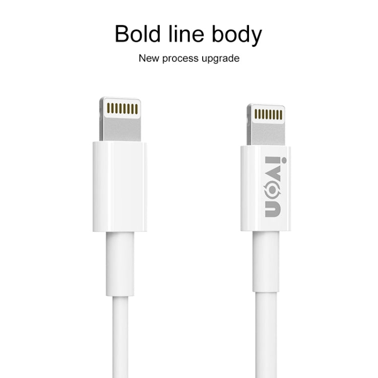 IVON CA70 8 Pin Fast Charging Data Cable, Length: 1m (White) - Normal Style Cable by IVON | Online Shopping South Africa | PMC Jewellery