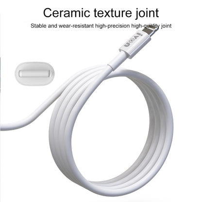 IVON CA70 8 Pin Fast Charging Data Cable, Length: 1m (White) - Normal Style Cable by IVON | Online Shopping South Africa | PMC Jewellery