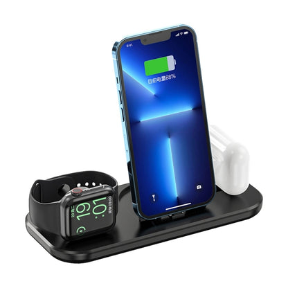 A32 3 in 1 Quick Wireless Charger for iPhone, iWatch, AirPods(Black) - Multifunction Charger by PMC Jewellery | Online Shopping South Africa | PMC Jewellery