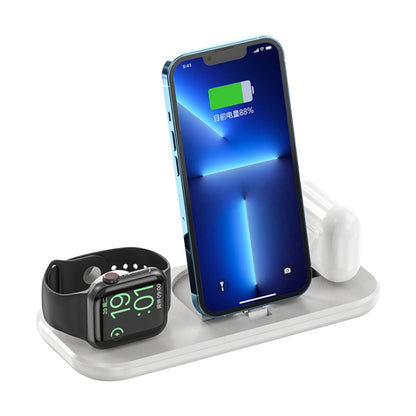 A32 3 in 1 Quick Wireless Charger for iPhone, iWatch, AirPods(White) - Multifunction Charger by PMC Jewellery | Online Shopping South Africa | PMC Jewellery