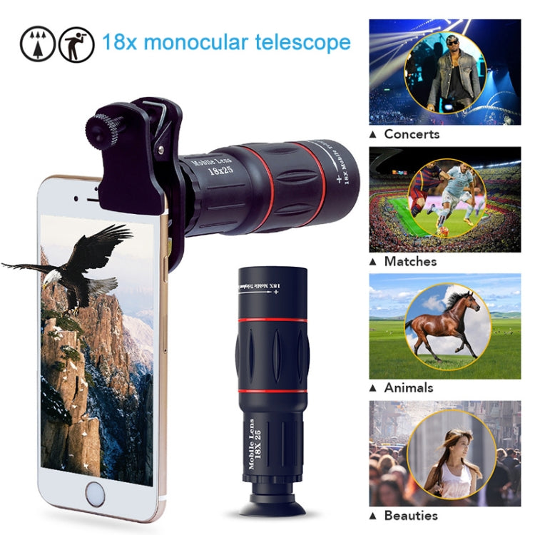 APEXEL APL-T18XBZJ5 4 in 1 18X Telescope + 0.63X Wide Lens + 198 Degrees Fisheye Lens + 15X Macro Lens Universal External Camera Phone Lens - Combination Lens by APEXEL | Online Shopping South Africa | PMC TechLife