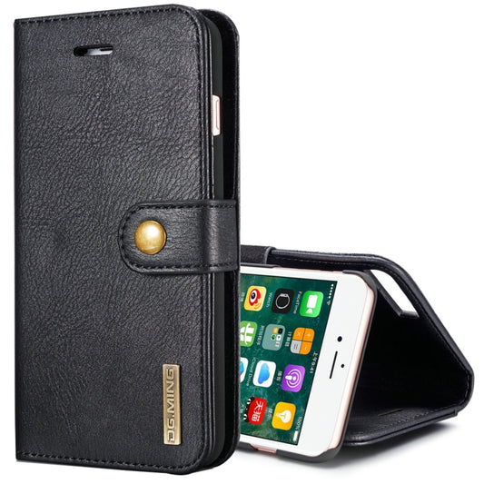 DG.MING for iPhone 8 Plus & iPhone 7 Plus Crazy Horse Texture Horizontal Flip Detachable Magnetic Protective Case with Holder & Card Slots & Wallet(Black) - More iPhone Cases by DG.MING | Online Shopping South Africa | PMC Jewellery | Buy Now Pay Later Mobicred