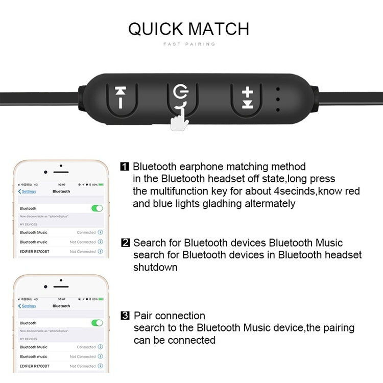 XT11 Magnetic In-Ear Wireless Bluetooth V4.2 Earphones(Tarnish) - Neck-mounted Earphone by PMC TechLife | Online Shopping South Africa | PMC TechLife