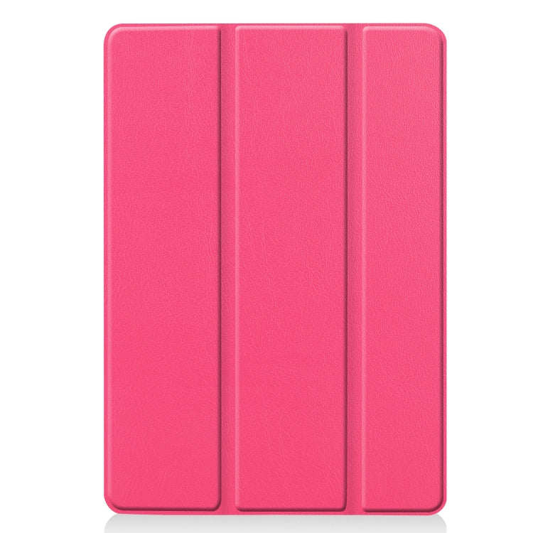 For iPad 10.2 Custer Texture Horizontal Flip Smart PU Leather Case with Sleep / Wake-up Function & Three-folding Holder (Rose Red) - iPad 10.2 Cases by PMC Jewellery | Online Shopping South Africa | PMC Jewellery