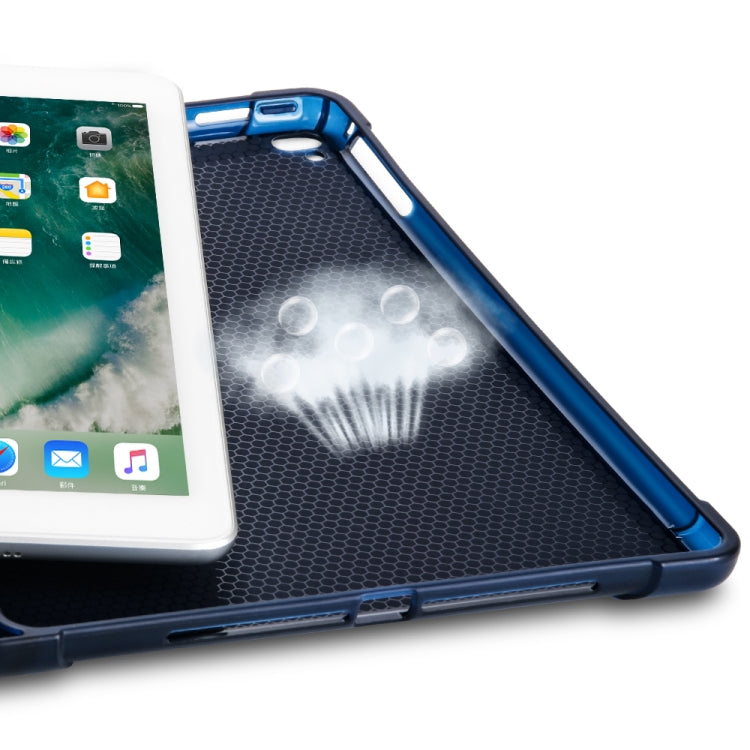 Multi-folding Shockproof TPU Protective Case for iPad 9.7 (2018) / 9.7 (2017) / air / air2, with Holder & Pen Slot(Blue) - iPad 9.7 (2018) & (2017) Cases by PMC Jewellery | Online Shopping South Africa | PMC Jewellery