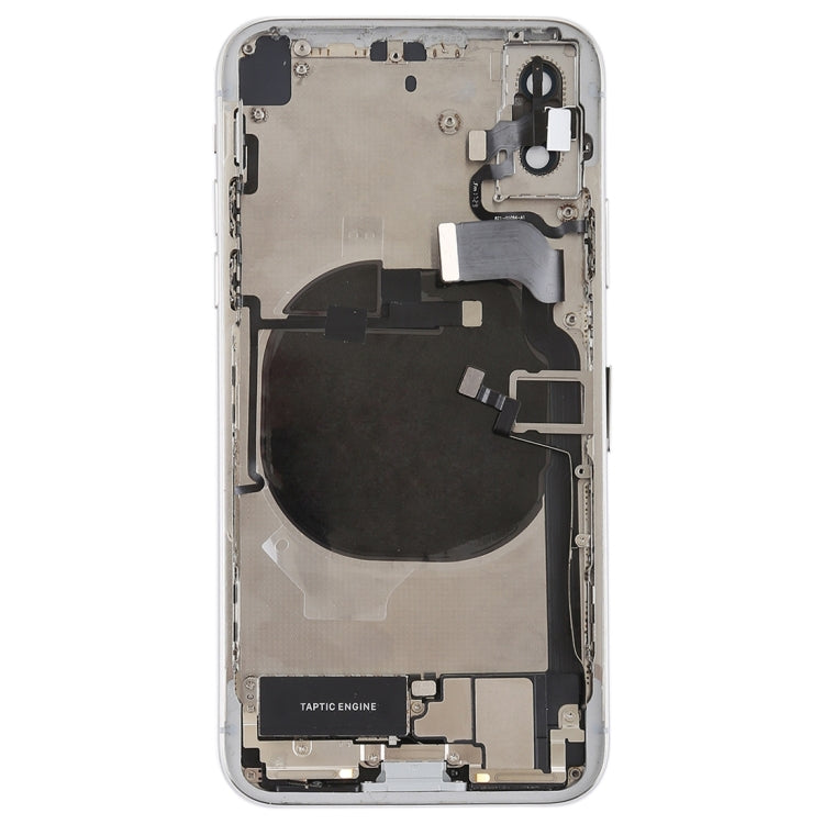 Battery Back Cover Assembly with Side Keys & Vibrator & Speaker Ringer Buzzer & Power Button + Volume Button Flex Cable & Card Tray & Battery Adhesive for iPhone X(White) - Back Cover by PMC Jewellery | Online Shopping South Africa | PMC Jewellery