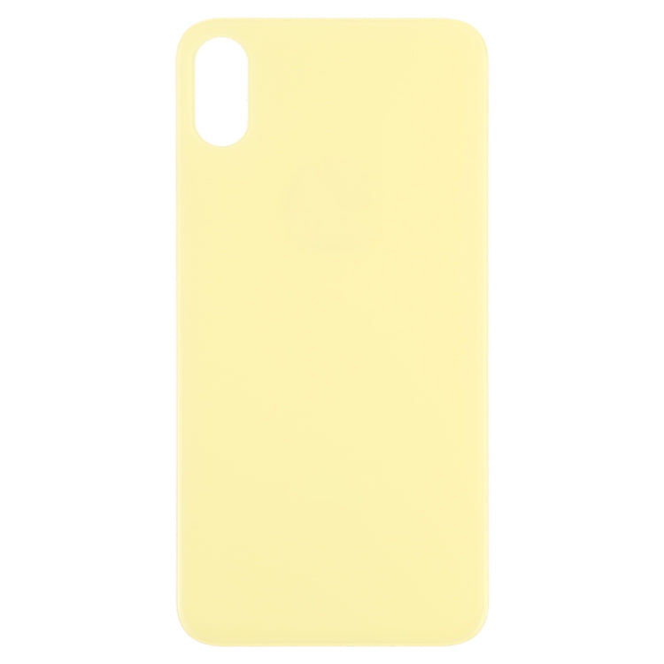 Easy Replacement Big Camera Hole Glass Back Battery Cover for iPhone X / XS(Yellow) - Back Cover by PMC Jewellery | Online Shopping South Africa | PMC Jewellery