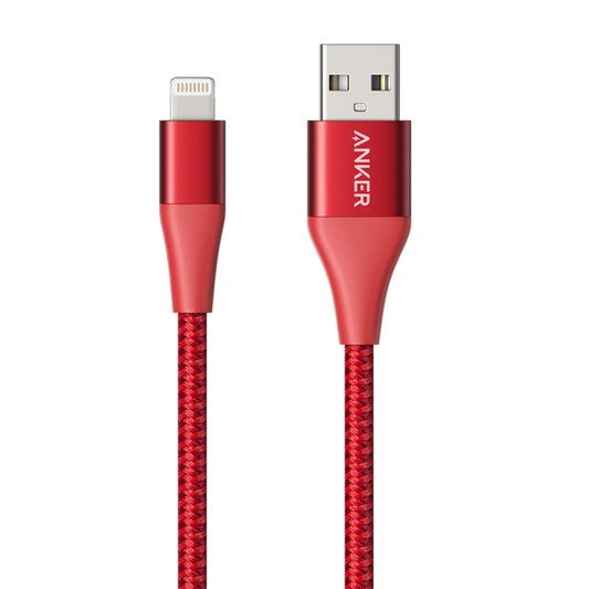 ANKER A8452 Powerline+ II USB to 8 Pin Apple MFI Certificated Nylon Pullable Carts Charging Data Cable, Length: 0.9m(Red) - MFI Cable by ANKER | Online Shopping South Africa | PMC Jewellery