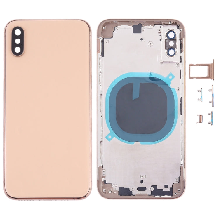 Back Cover with Camera Lens & SIM Card Tray & Side Keys for iPhone XS(Gold) - Back Cover by PMC TechLife | Online Shopping South Africa | PMC TechLife | Buy Now Pay Later Mobicred