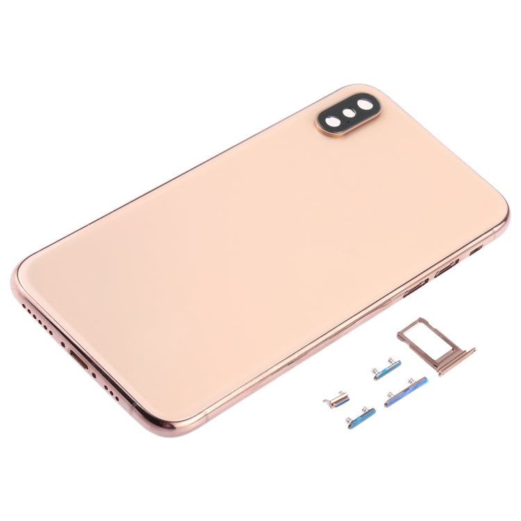 Back Cover with Camera Lens & SIM Card Tray & Side Keys for iPhone XS(Gold) - Back Cover by PMC TechLife | Online Shopping South Africa | PMC TechLife | Buy Now Pay Later Mobicred