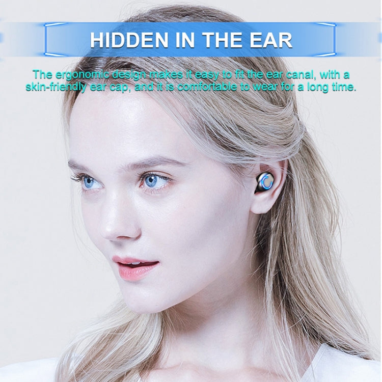 F9-6 TWS CVC8.0 Noise Cancelling Touch Bluetooth Earphone with Pull-out Cylindrical Charging Box, Support LED Power Digital Display & Call & Siri(Black) - TWS Earphone by PMC TechLife | Online Shopping South Africa | PMC TechLife