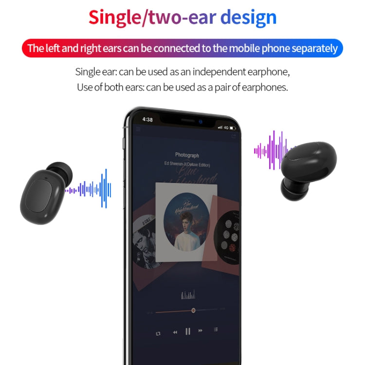 A10 TWS Space Capsule Shape Wireless Bluetooth Earphone with Magnetic Charging Box & Lanyard, Support HD Call & Automatic Pairing Bluetooth(Black) - TWS Earphone by PMC TechLife | Online Shopping South Africa | PMC TechLife